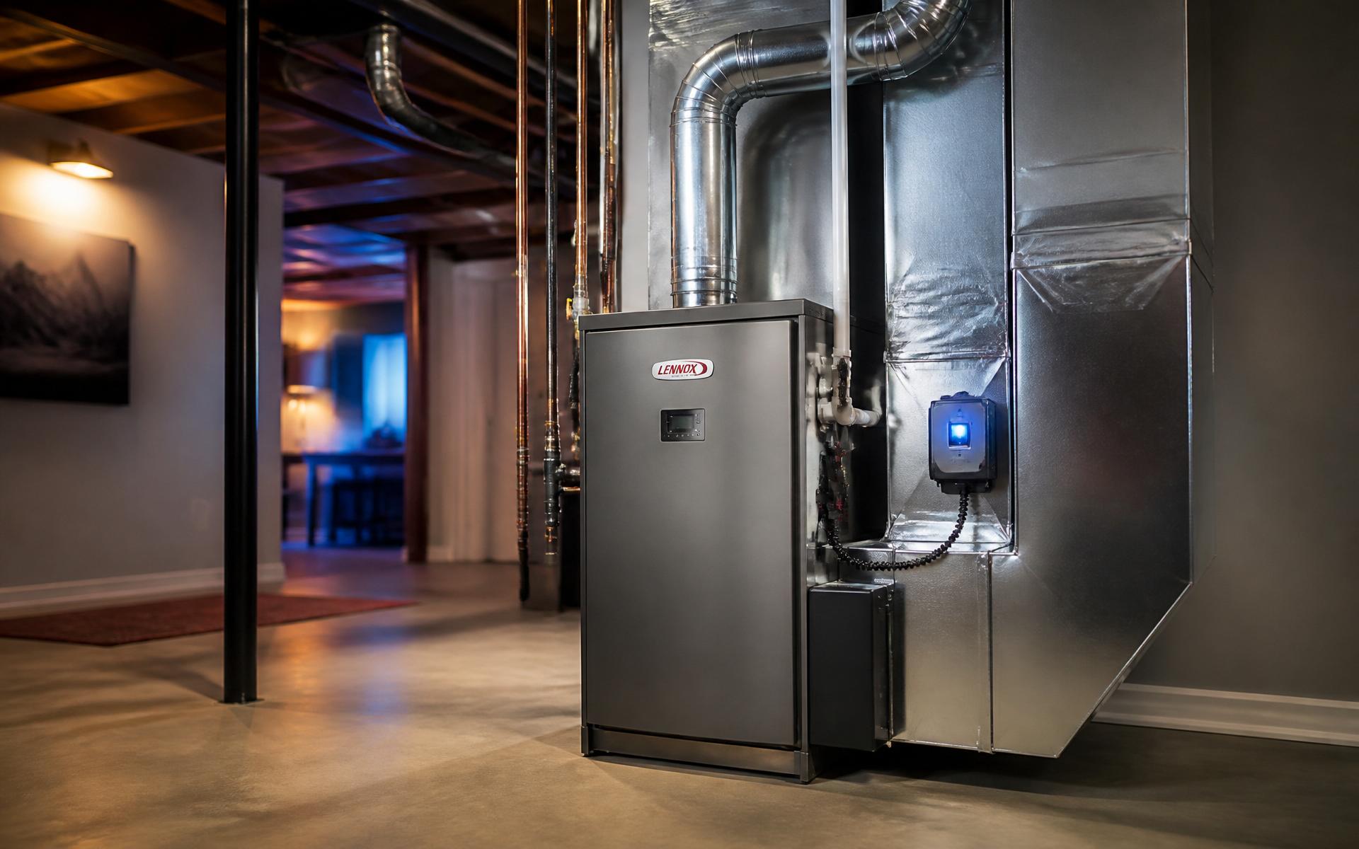 High-efficiency residential gas furnace and ductwork installation
